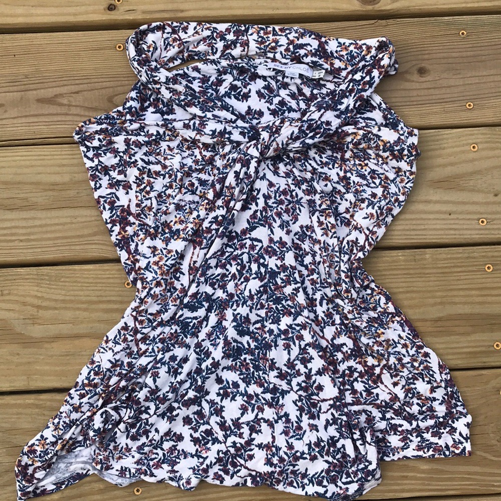 See by Chloe sleeveless boho floral blouse EUC